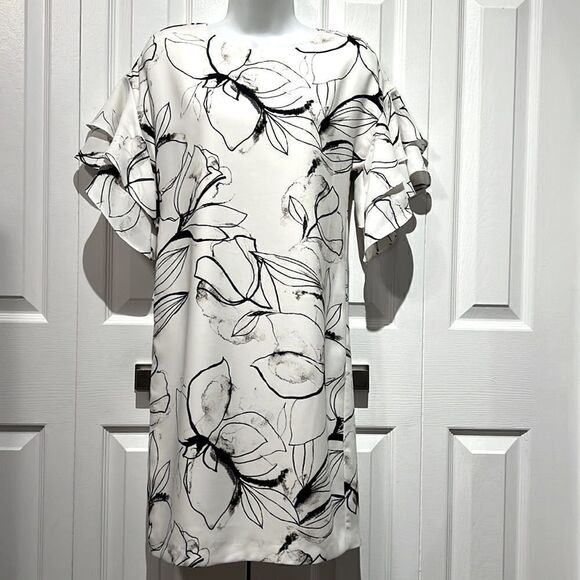 Vince Camuto Short Sleeve Shift Dress Size 2 (fits larger, see measurements)‎ - Picture 1 of 12